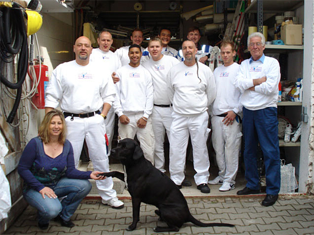 Das Team G. Heidinger mit Unterstützung von Frau Heidinger und Hund.